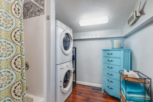 a laundry room with a washer and dryer.