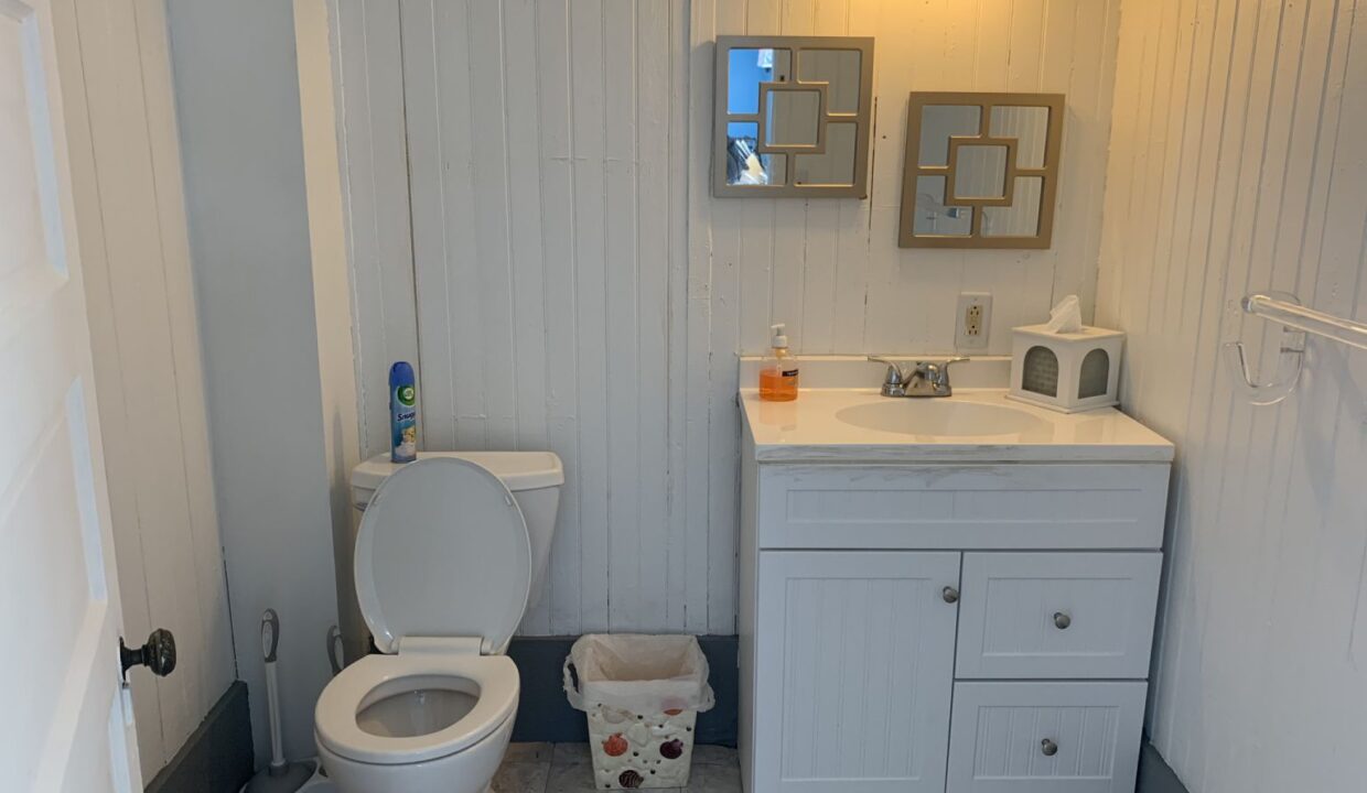 a white toilet sitting next to a white sink.