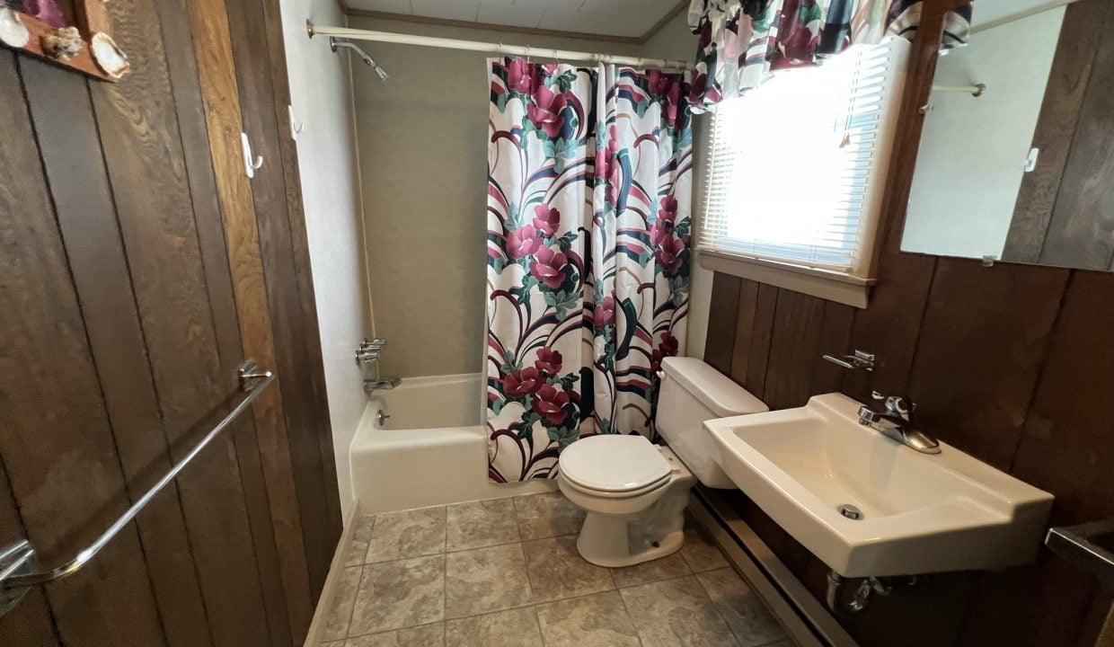 a bathroom with a sink, toilet, and shower.