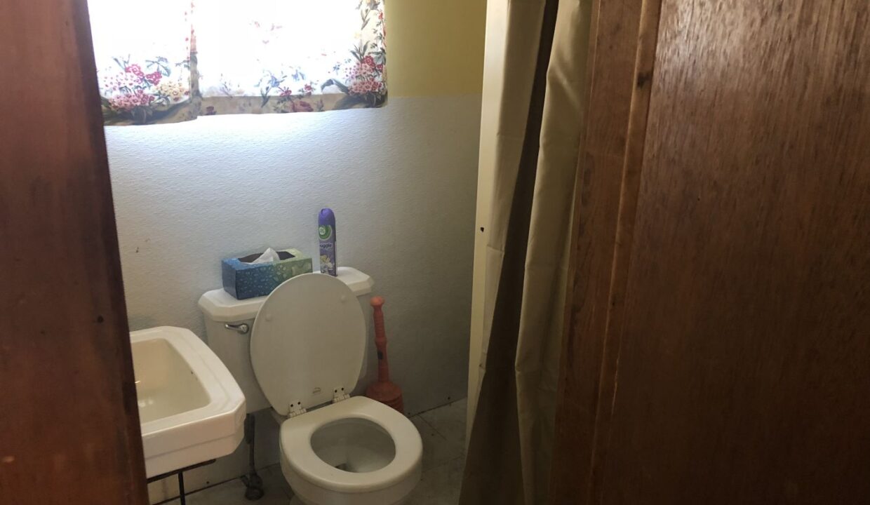 a bathroom with a toilet and a sink.