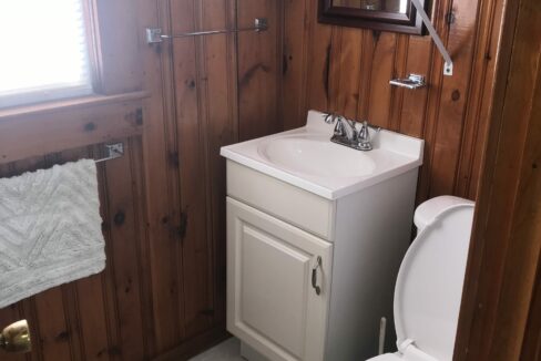 a white toilet sitting next to a white sink.