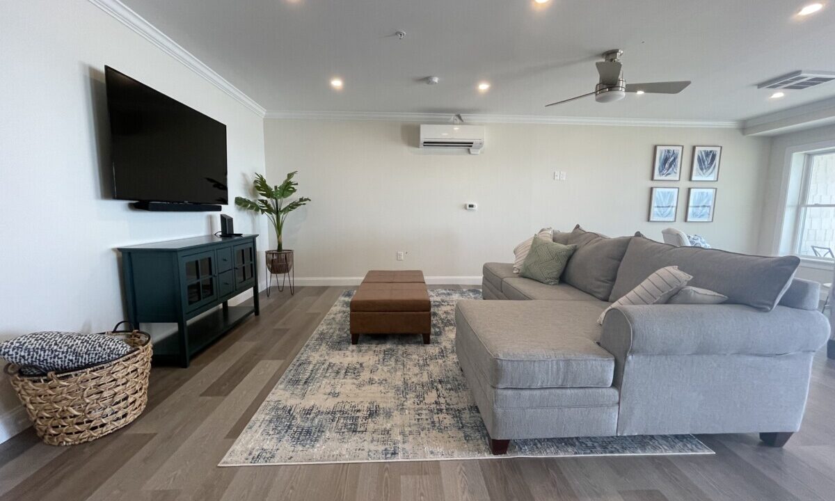 a living room filled with furniture and a flat screen tv.