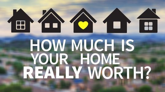 a picture of houses with the words how much is your home really worth?.