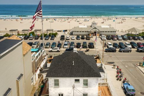 a view of a beach from a high point of view.