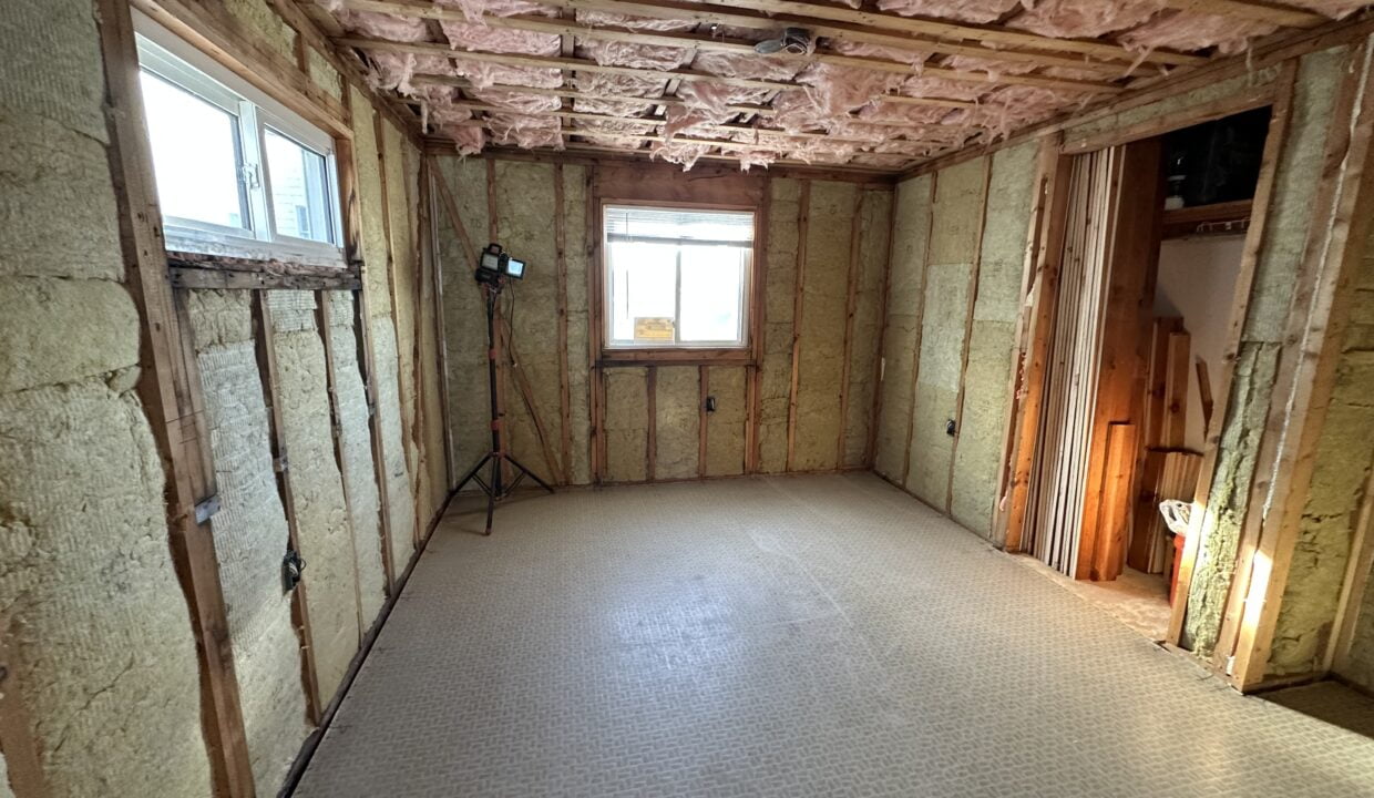 a room that is under construction with a lot of insulation.