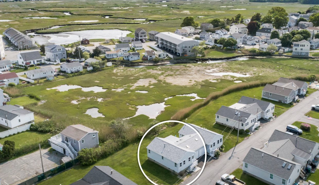 an aerial view of a neighborhood with lots of houses.