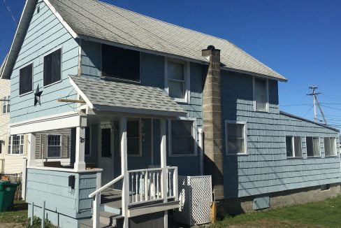 A house with a chimney.